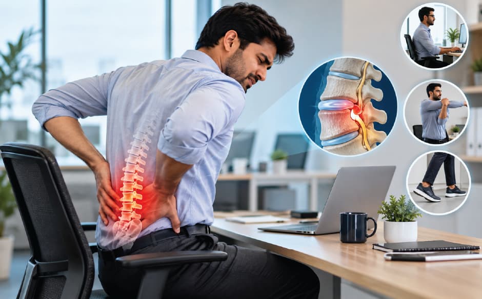 Back Pain Due to Herniated Disc in Office Workers: Simple Habits That Matter